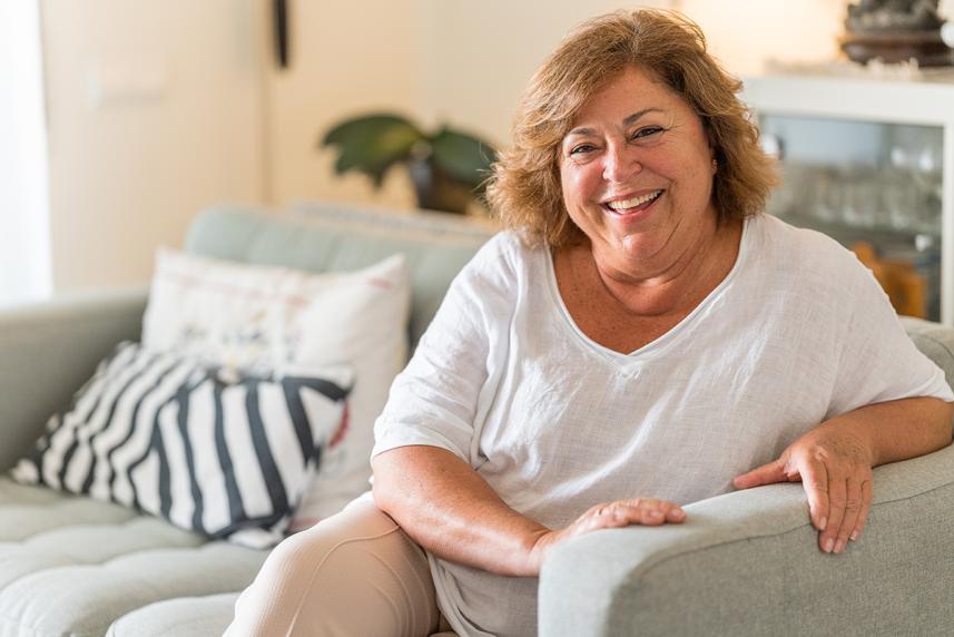 Person with diabetes sitting on the couch