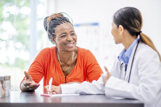 Person visiting the doctor