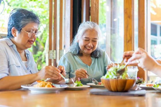 Women eating food
