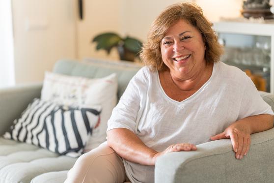 Person with diabetes sitting on the couch