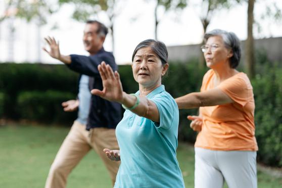 Seniors doing tai chi